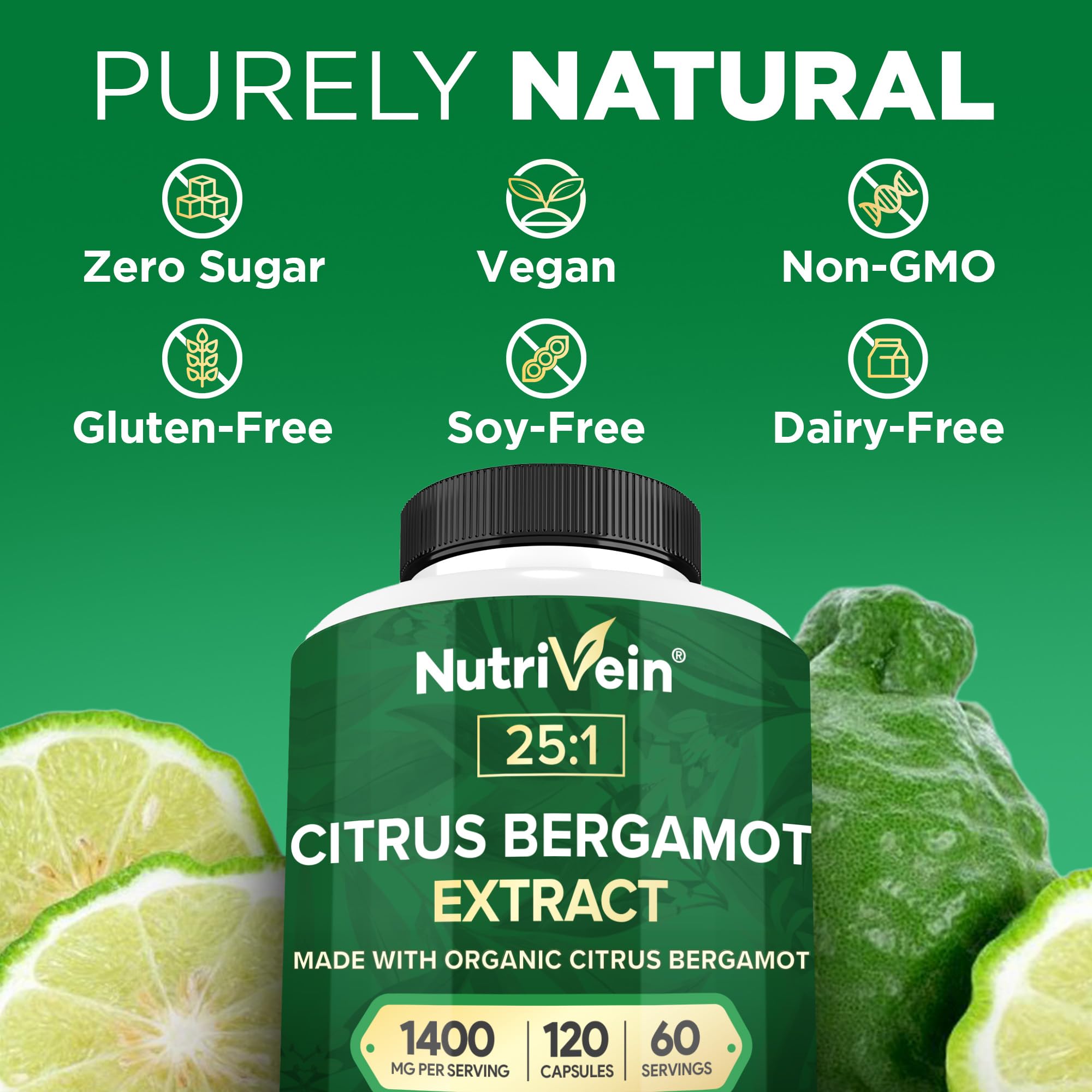 Nutrivein Citrus Bergamot capsules on spoon for convenient serving