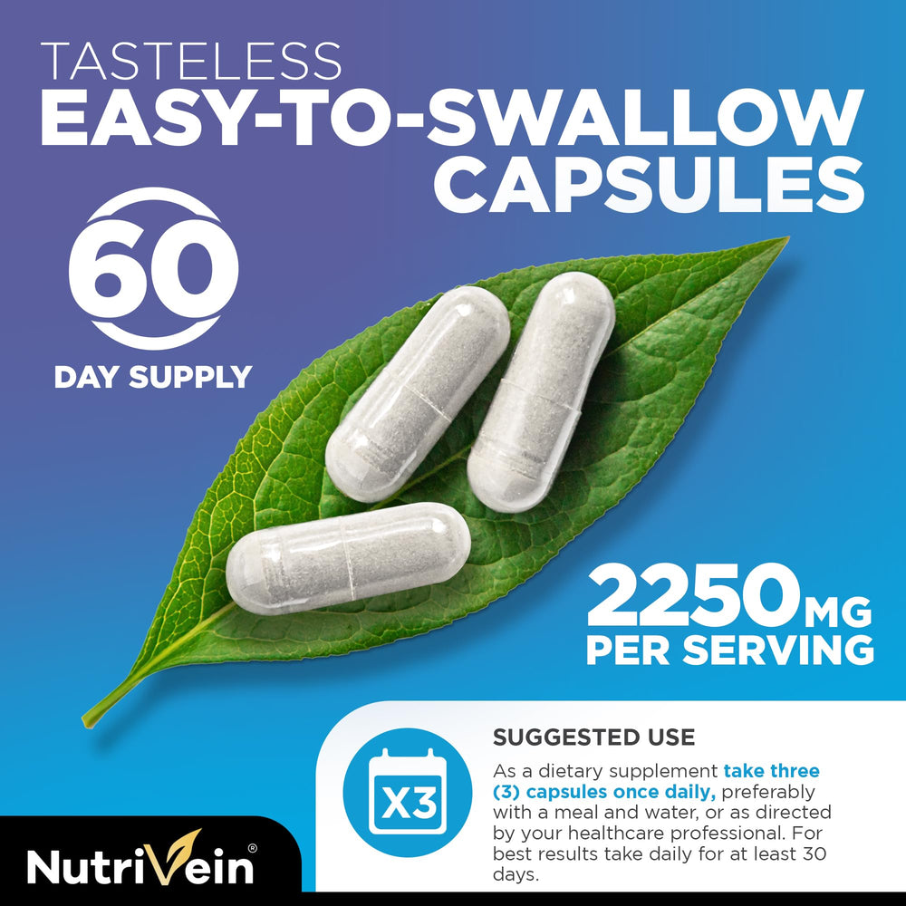 Nutrivein Premium Multi Collagen pills bone broth sources illustration emphasizing skin and hair benefits
