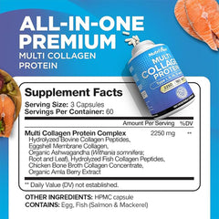 Nutrivein Premium Multi Collagen pills capsules closeup highlighting hydrolyzed peptides for joints