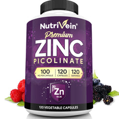 Nutrivein zinc picolinate 100mg bottle for easy daily nourishment