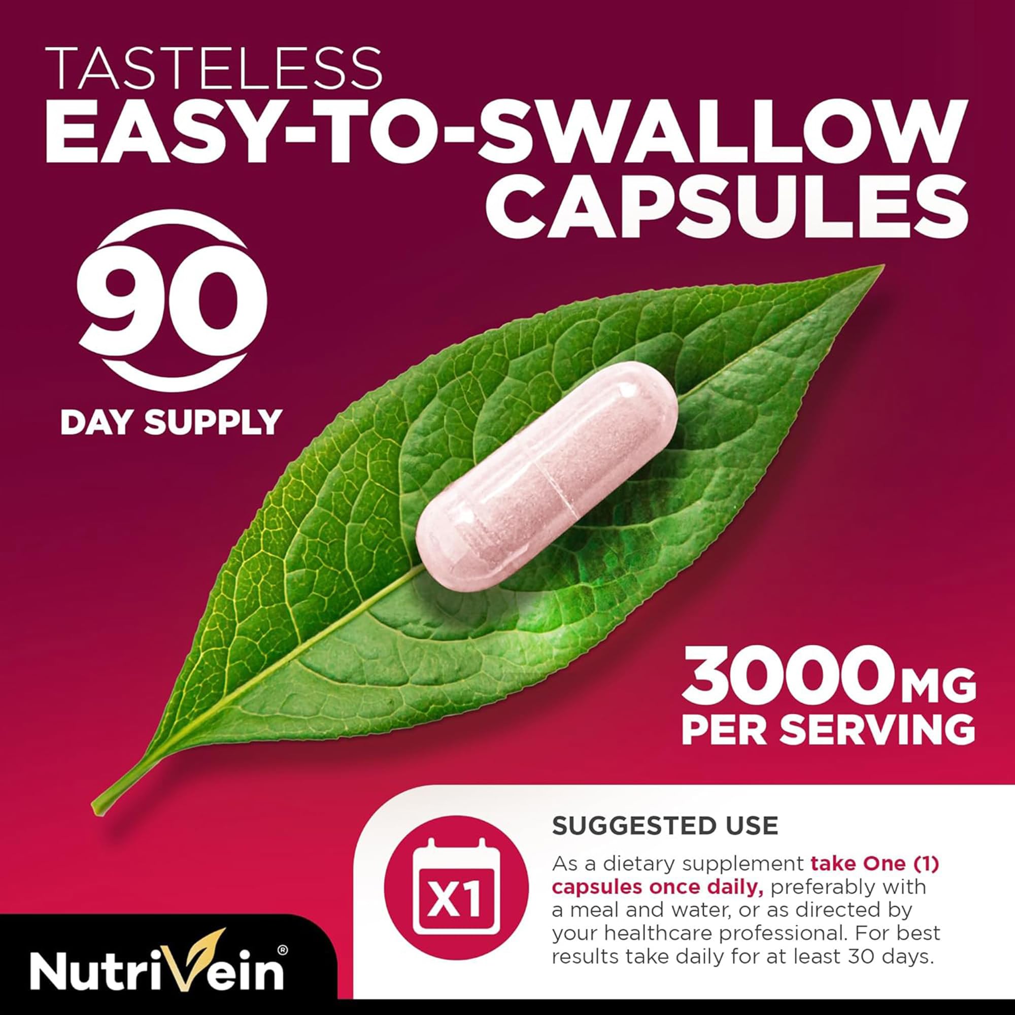 Nutrivein Premium Tart Cherry Capsules pour action for quick intake.