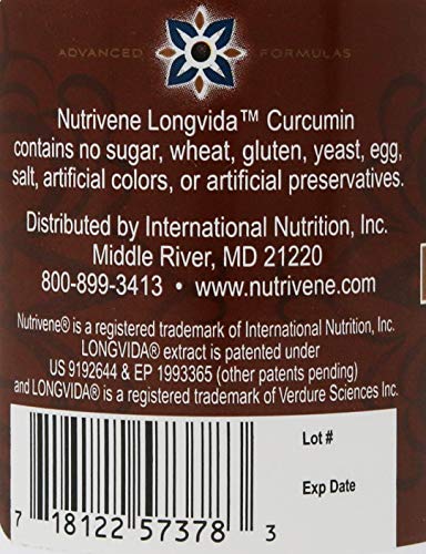 Nutrivene Curcumin Longvida packaging, two-bottle set for ongoing routines.