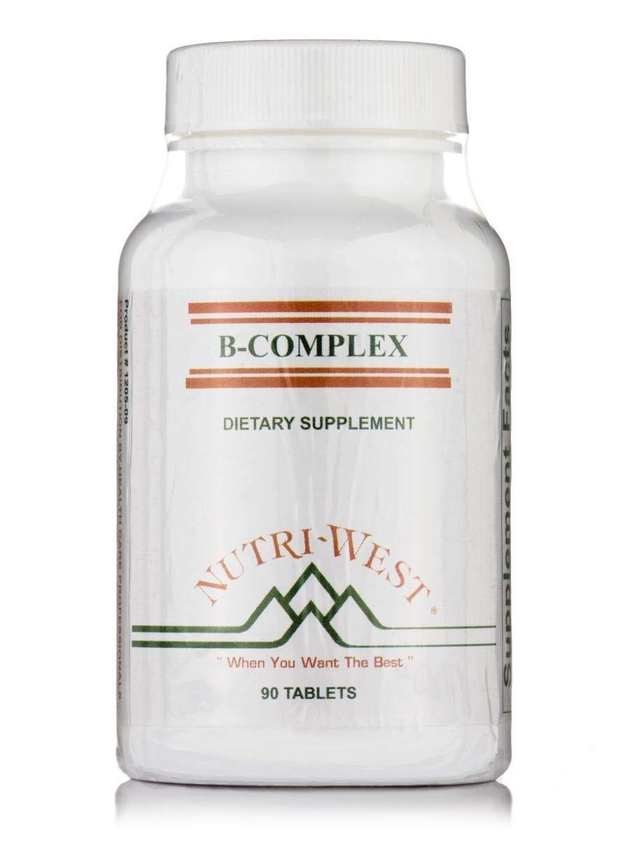 NutriWest B-Complex 90 tablets pack shot highlighting energy support