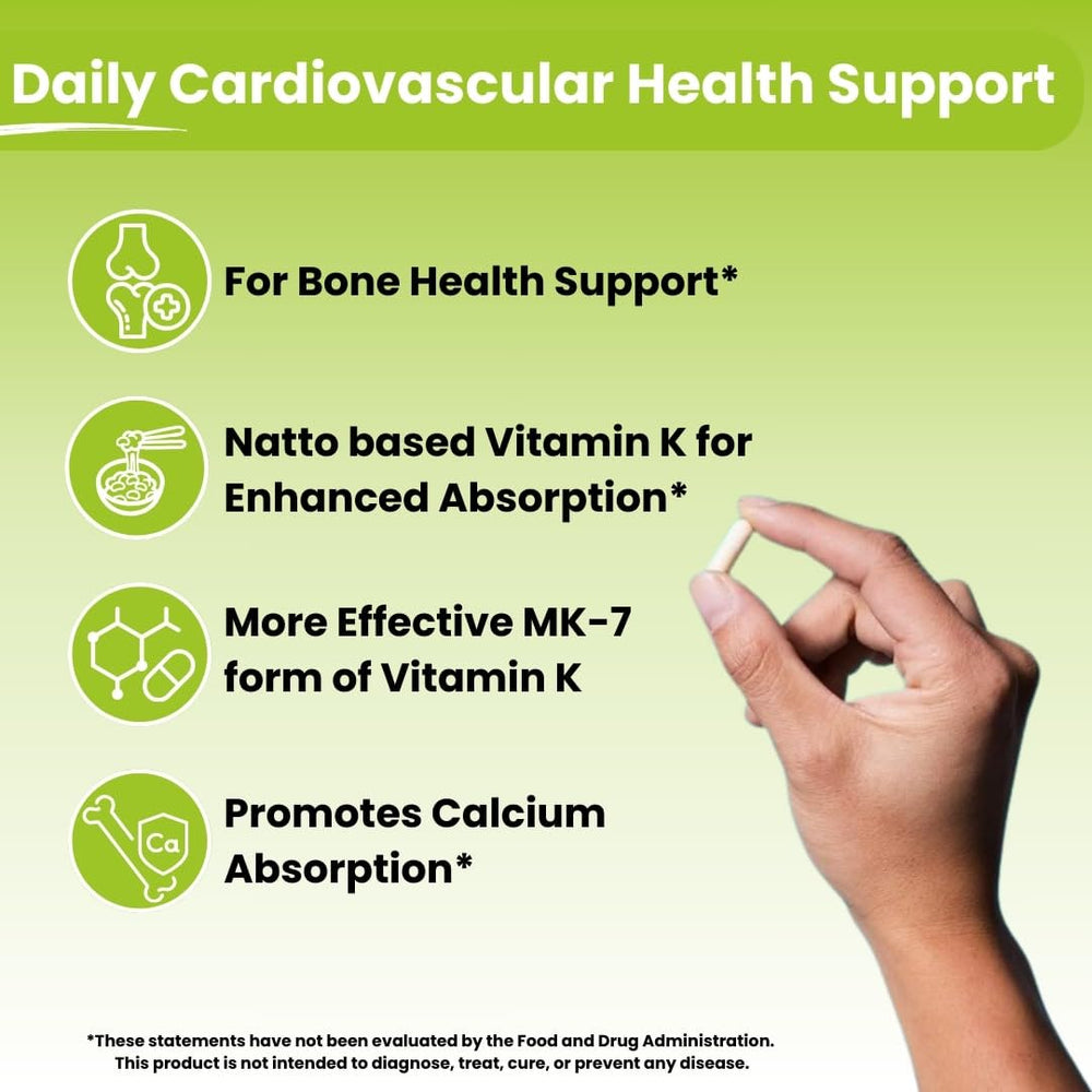 NutriZing K2 MK-7 vegan certification badge on packaging.