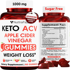 NuttraFaza Keto ACV Gummies apple bottle shows daily detox support.