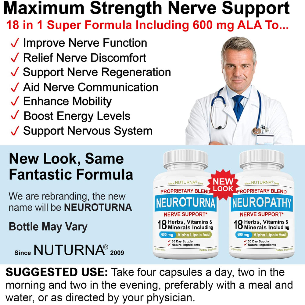 Nuturna Neuropathy Support close-up jar with clear labeling