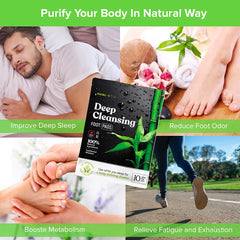 Nuubu pads used overnight on feet, supporting a calm bedtime routine.