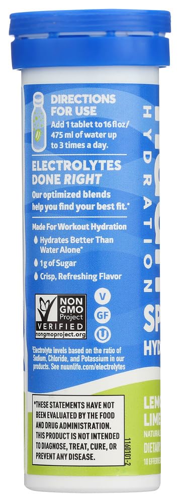 Nuun Active Lemon+Lime tablet dissolving in water to show quick hydration