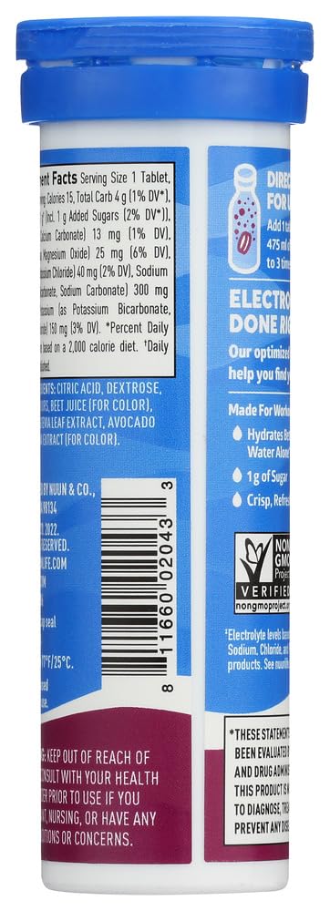 Nuun Active Tri-Berry 6-pack shown in a gym bag for convenient workout hydration.