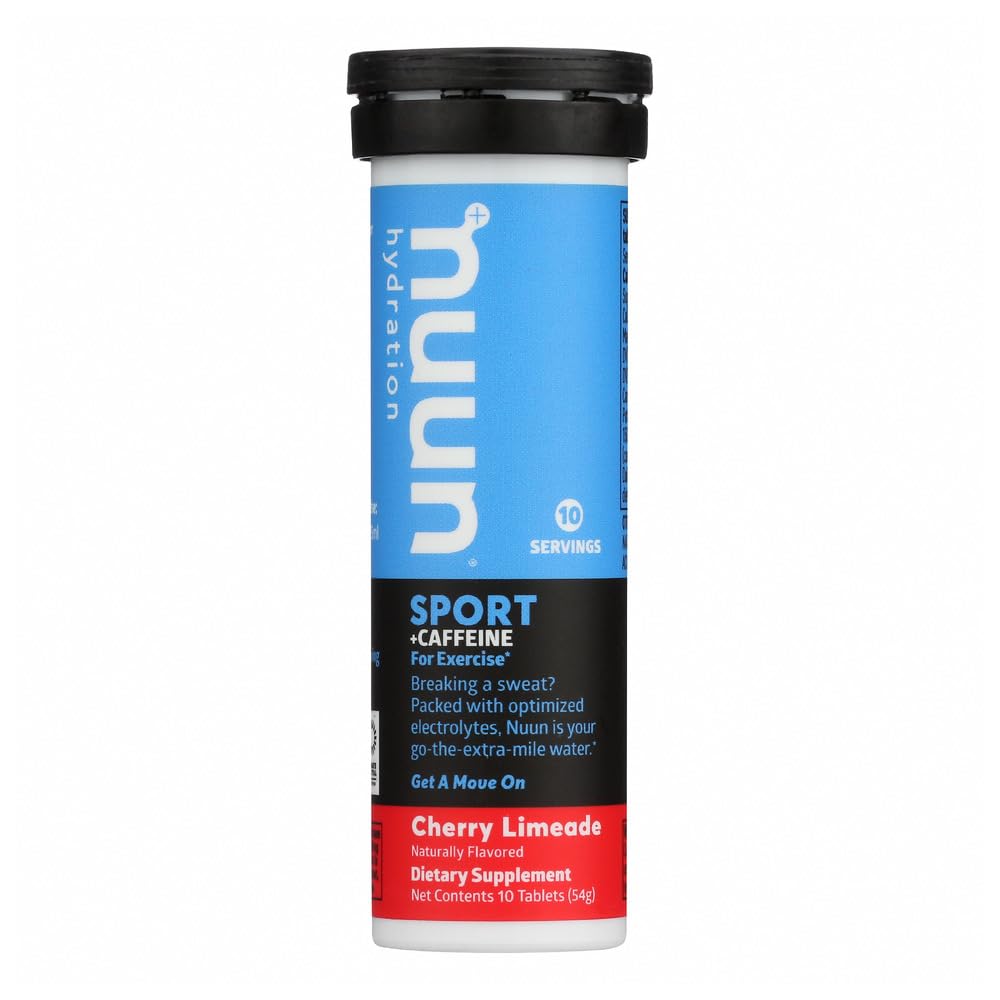 Nuun Energy Cherry Limeade tubes on display for portable hydration.