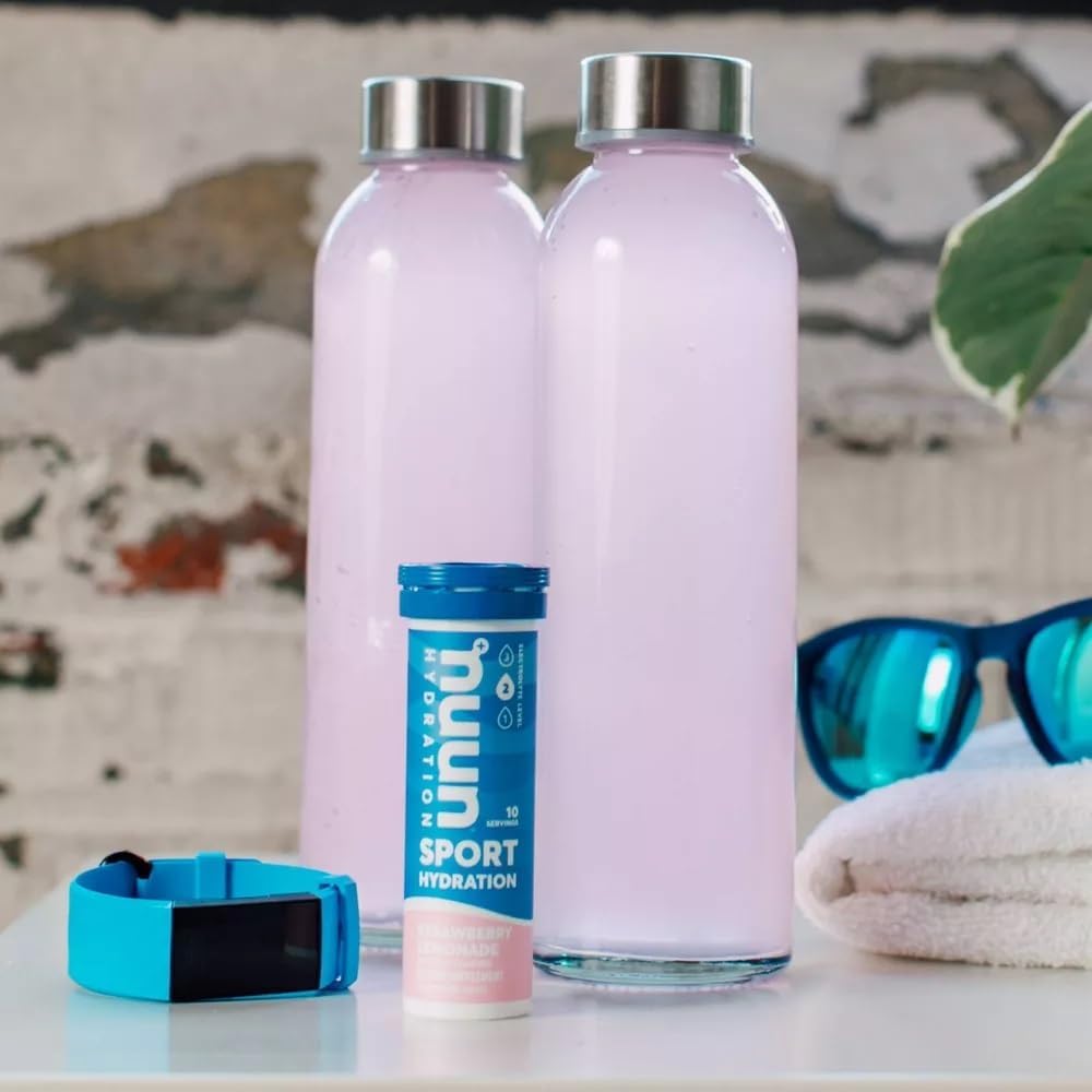 Nuun Hydration Active on-the-go setup with bottle and water