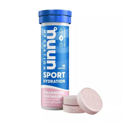 Nuun Hydration Active Strawberry Lemonade packaging with six-pack for on-the-go hydration