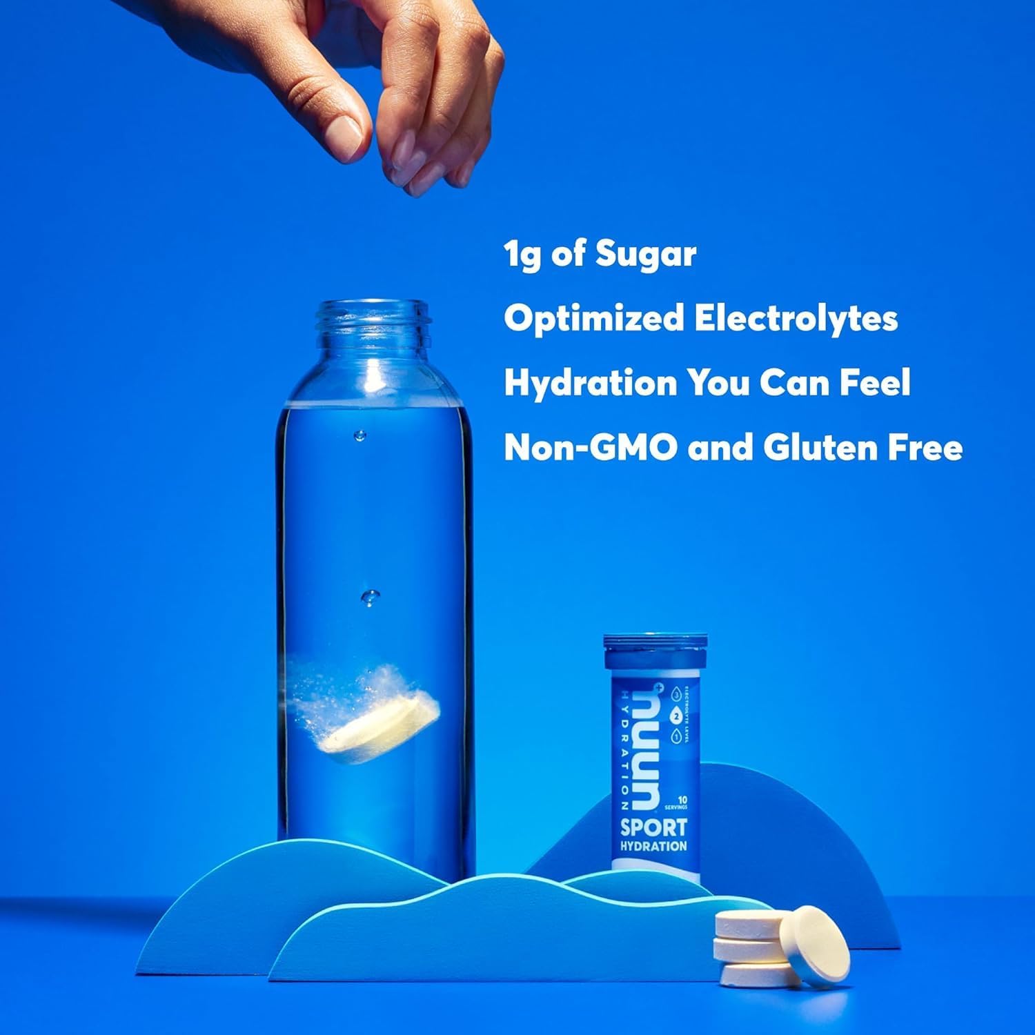 Nuun Hydration Active packaging notes vegan, gluten-free, non-GMO attributes