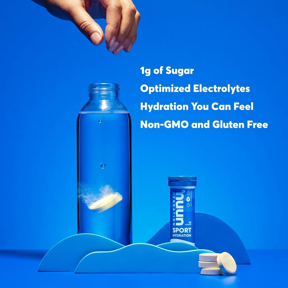 Nuun Hydration Active packaging notes vegan, gluten-free, non-GMO attributes