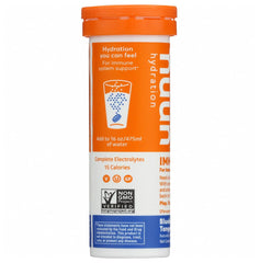 Nuun Immunity Blueberry Tangerine on a citrus glass dissolving for refreshing hydration