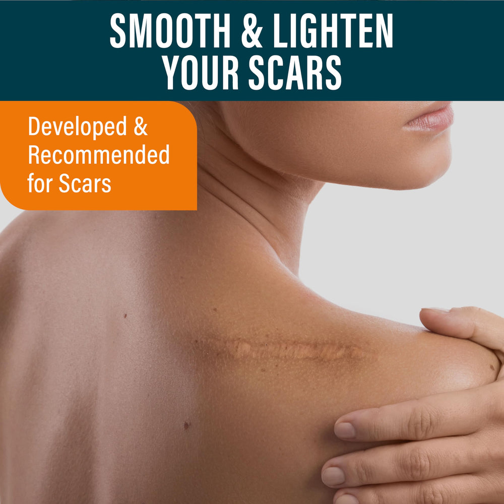 NUVADERMIS Advanced Scar Gel being applied to skin for scar texture improvement.