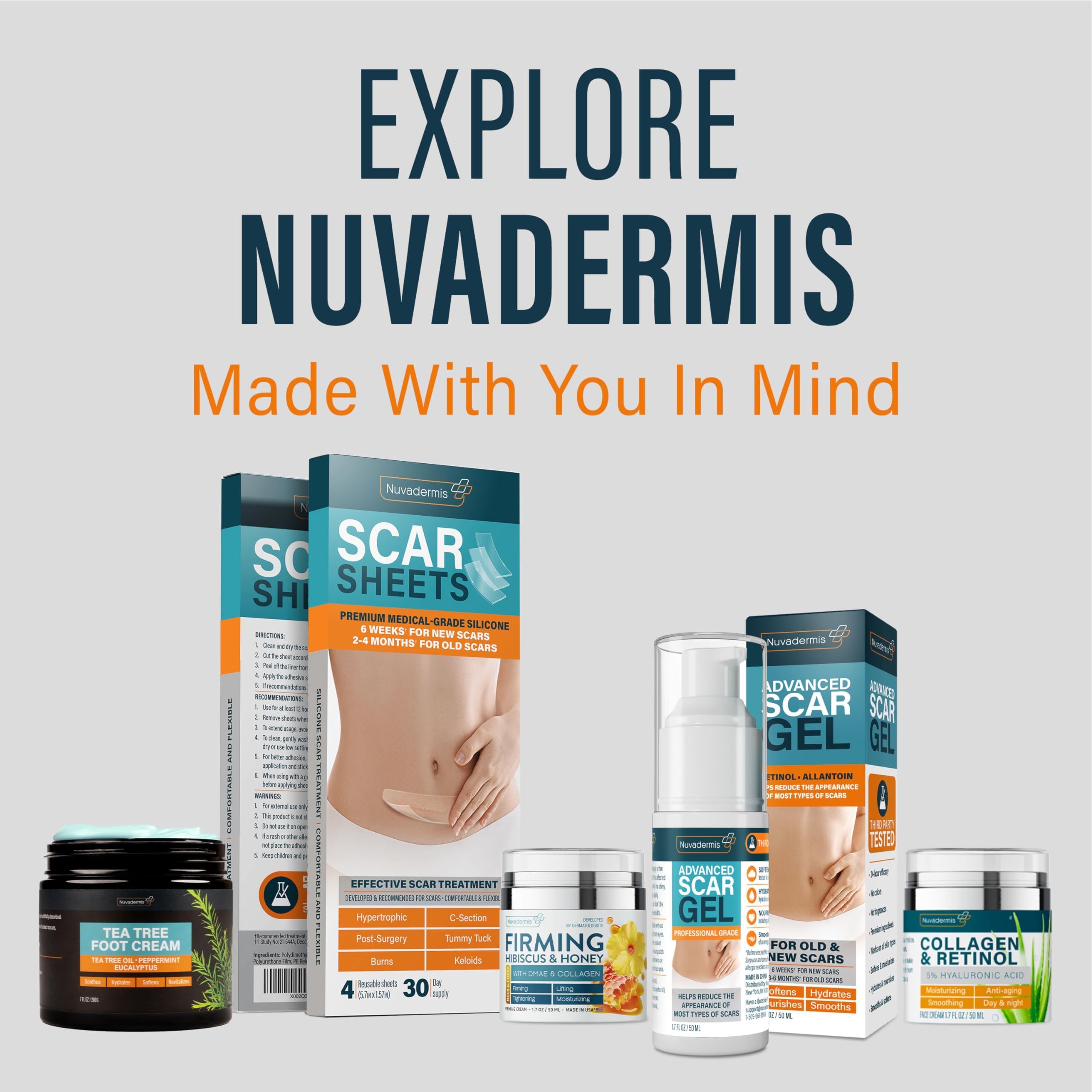 NUVADERMIS Advanced Scar Gel on tummy-tuck scar area.