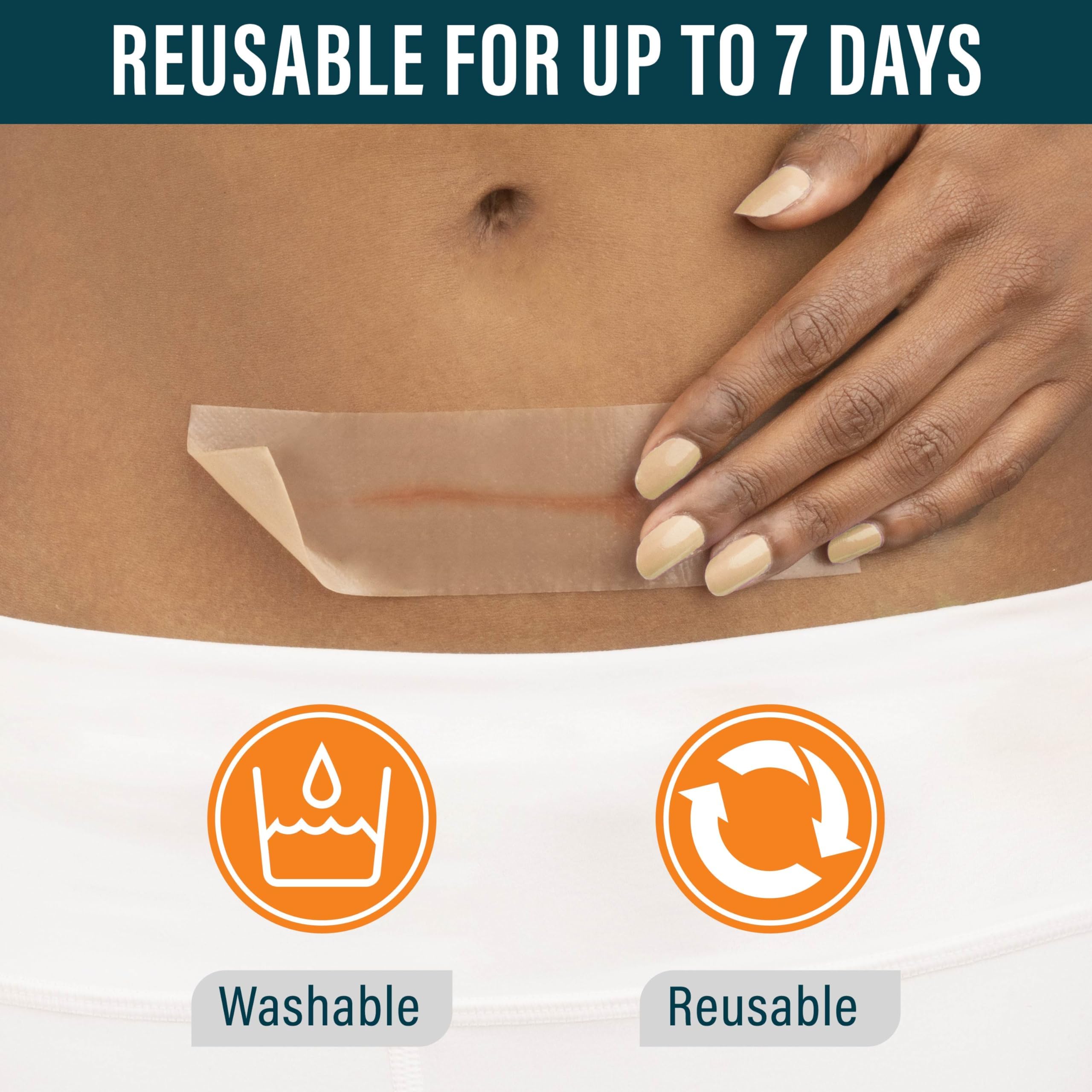 NUVADERMIS silicone tape smooths skin texture and evens tone.
