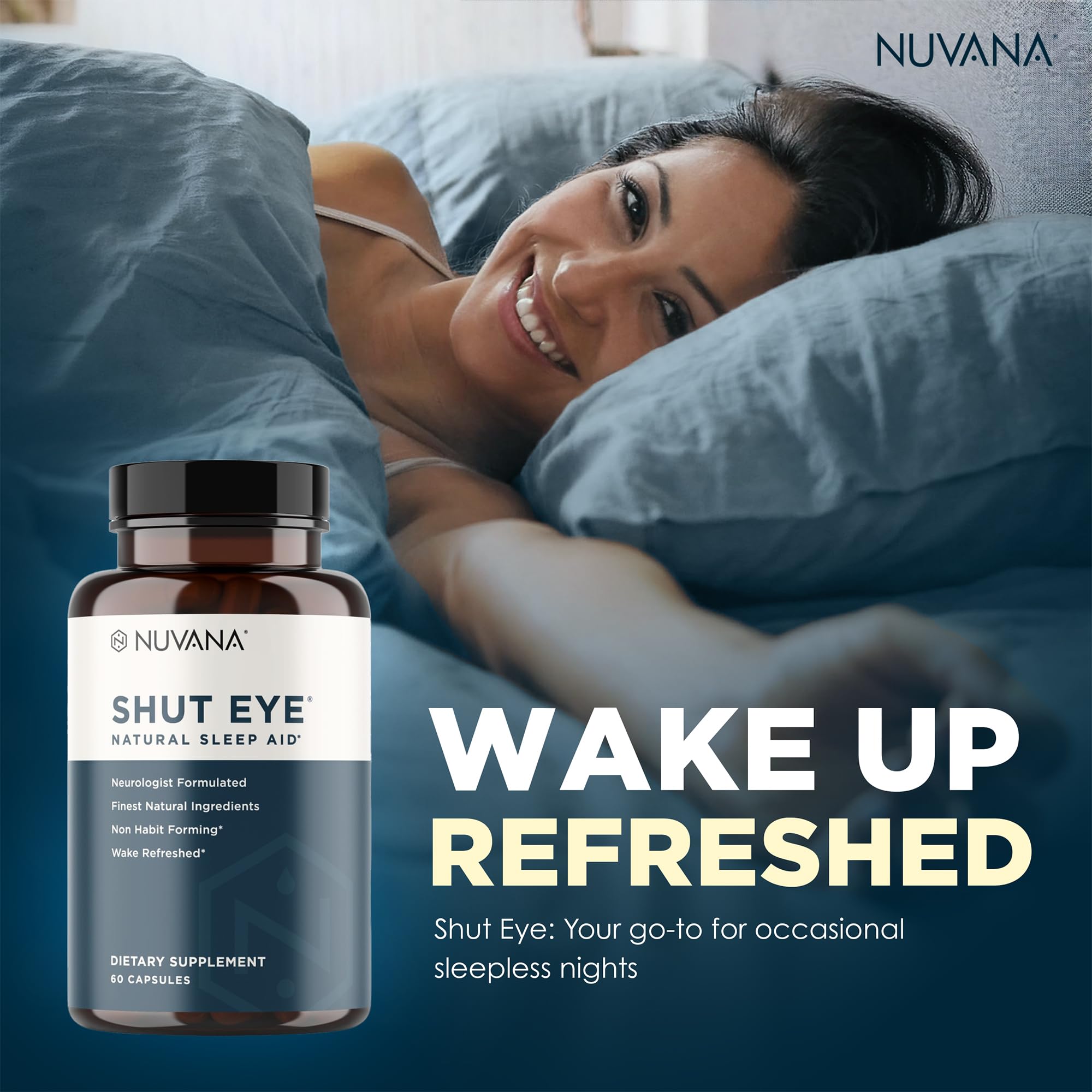 Nuvana Shut Eye label notes 5 mg melatonin per serving