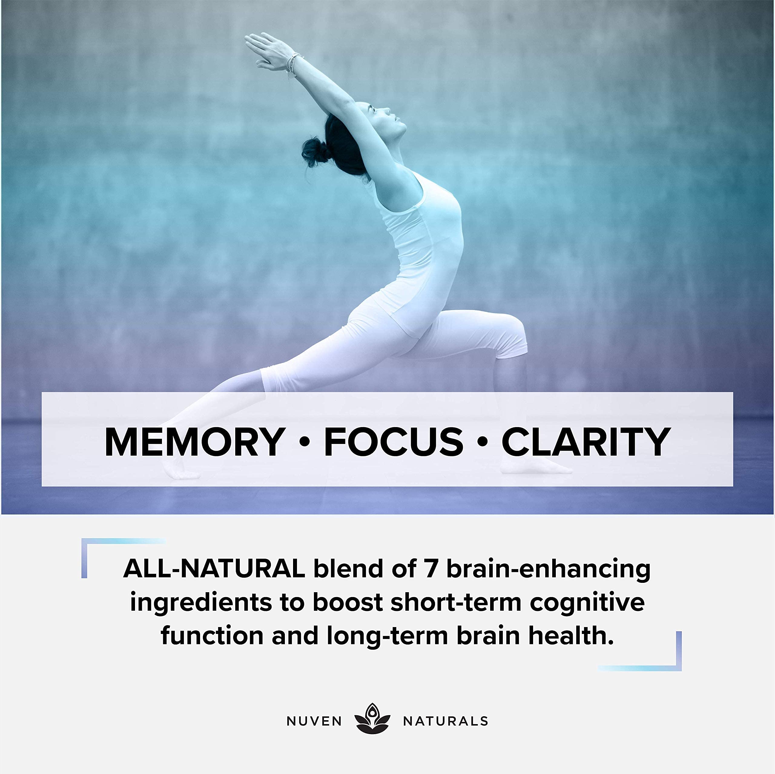 Nuven Naturals Bacopa Monnieri leaves highlight focus potential.