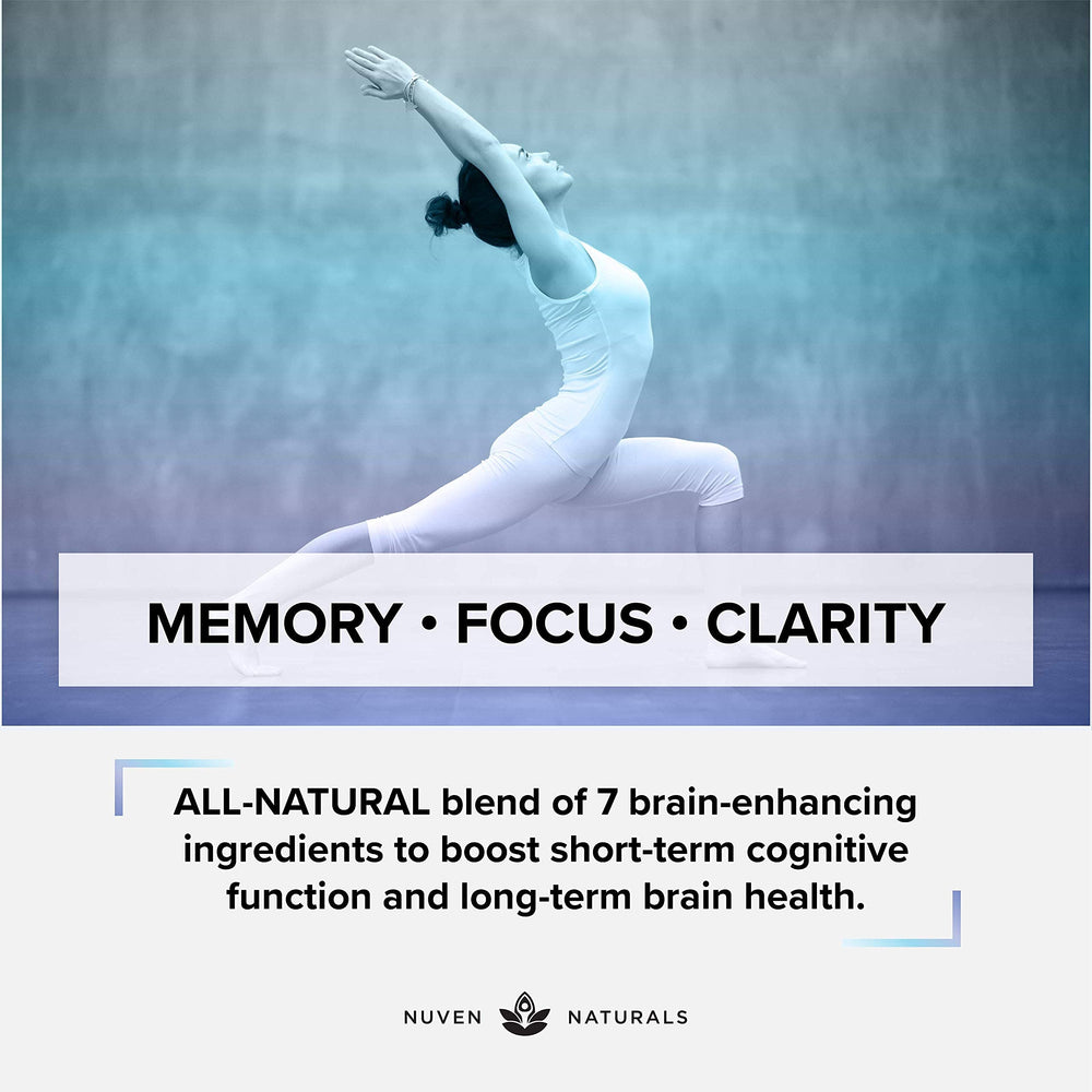 Nuven Naturals Bacopa Monnieri leaves highlight focus potential.