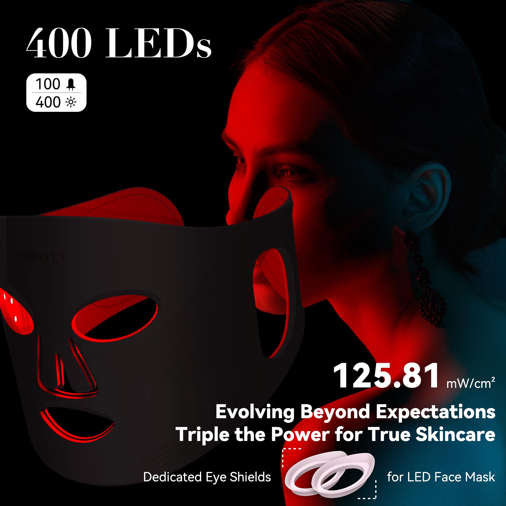 NVBOTY LED face mask four wavelengths including infrared 850nm