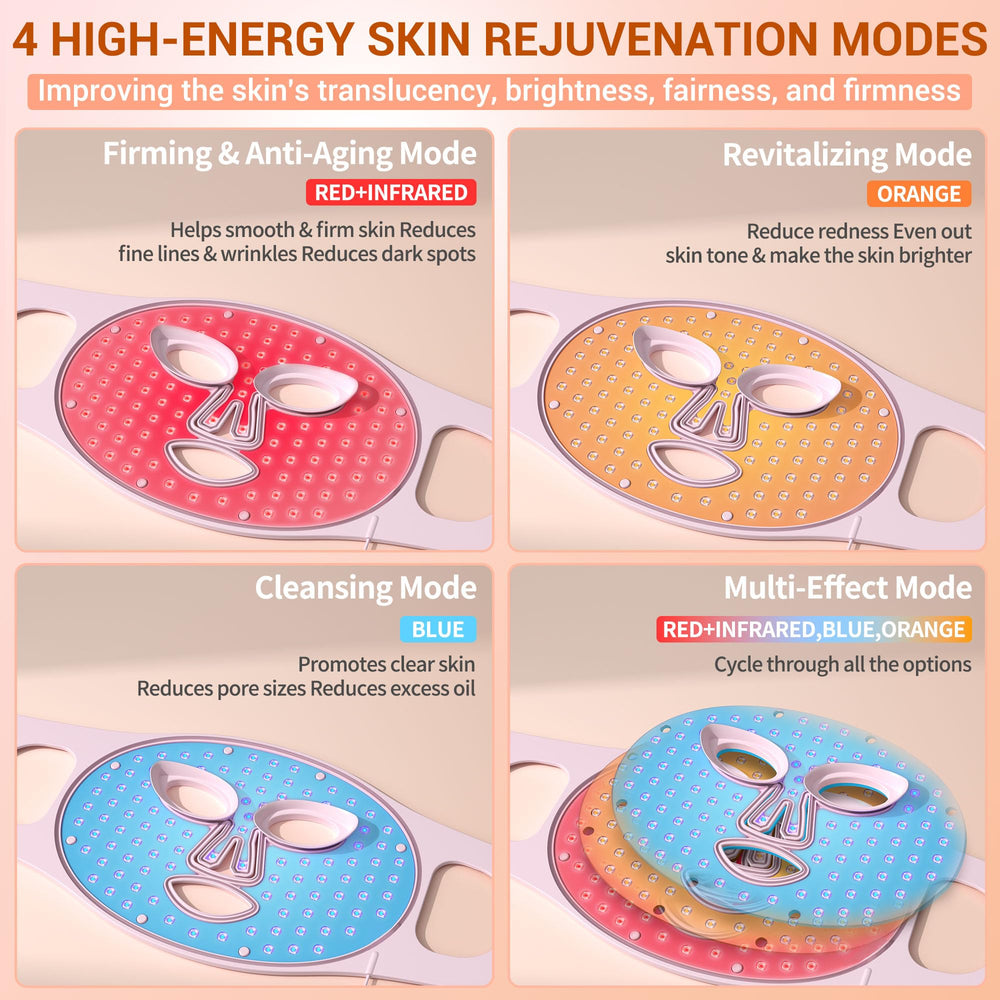 NVBOTY LED face mask side view with soft silicone for gentle skin contact