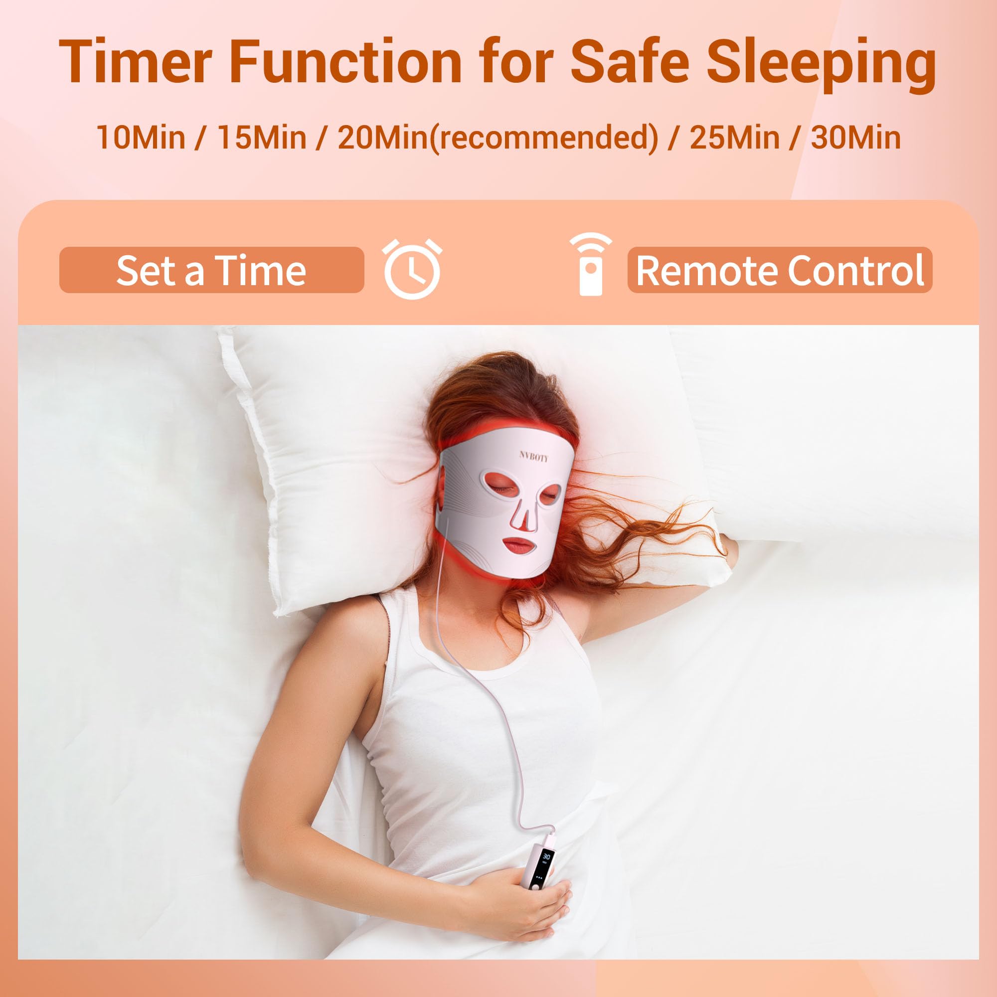NVBOTY LED face mask travel setup for on-the-go skincare