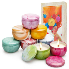 NVGCX Candles 8-Pack gift box front view, ideal for holiday gifting and décor.