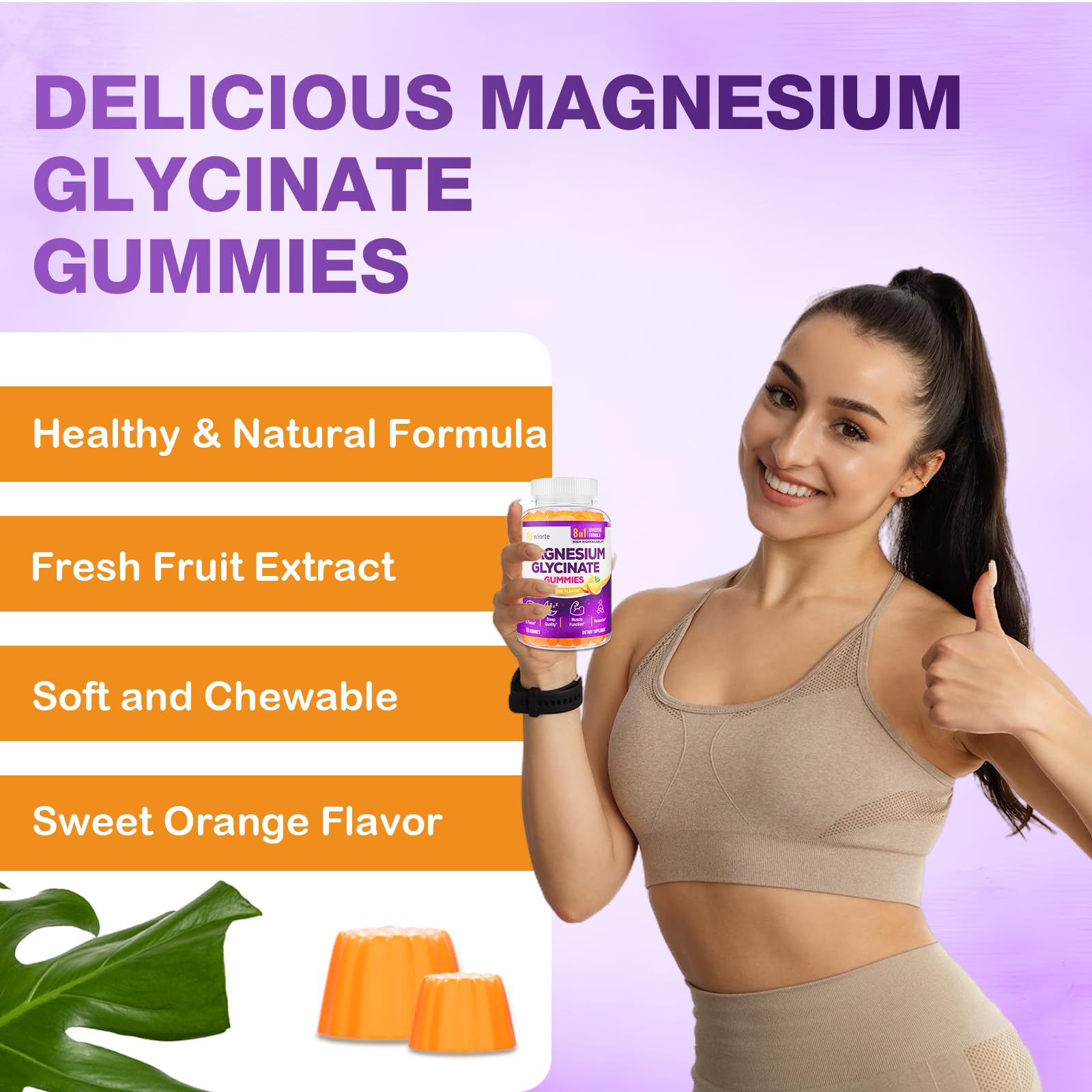 Vegan-friendly symbol shown on Nwiorte gummy packaging.