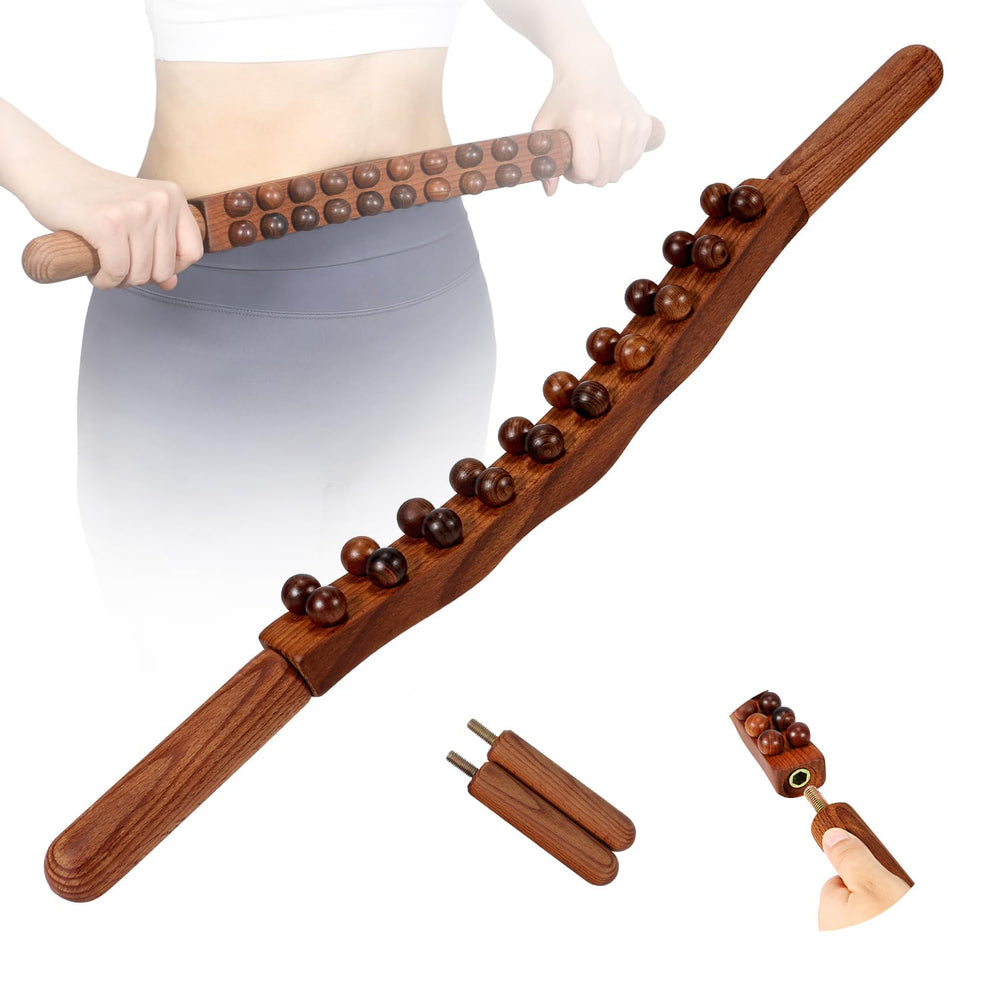 NXCYLW guasha wood stick 60cm for precise fascia work and muscle relief.