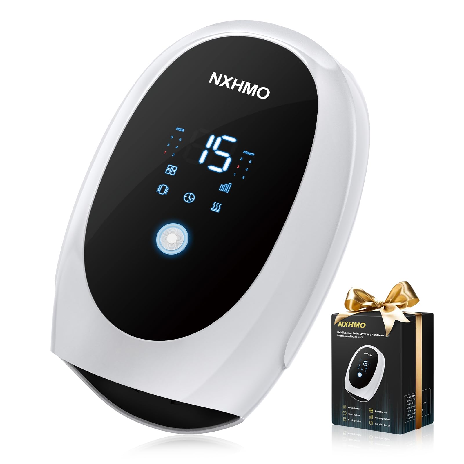 NXHMO hand massager with heat and compression for daily comfort.