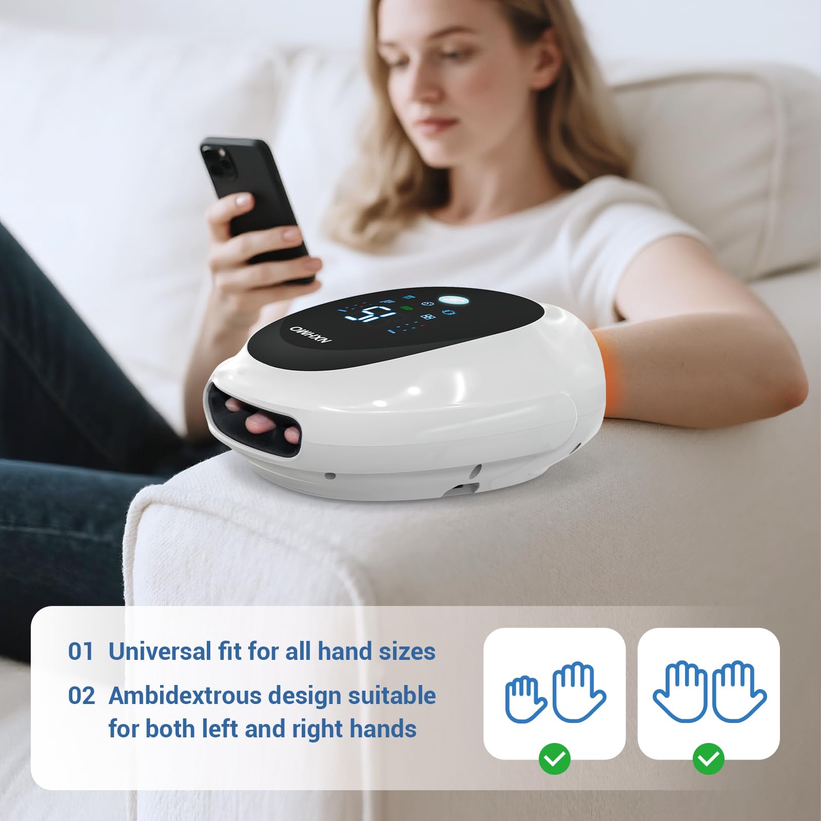 NXHMO touch-screen control enables quick adjustments anywhere.
