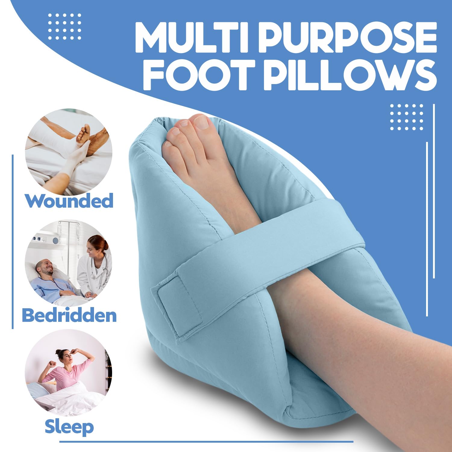 NYOrtho Teal Velvet heel protector shows an ultra-soft material for daily comfort.