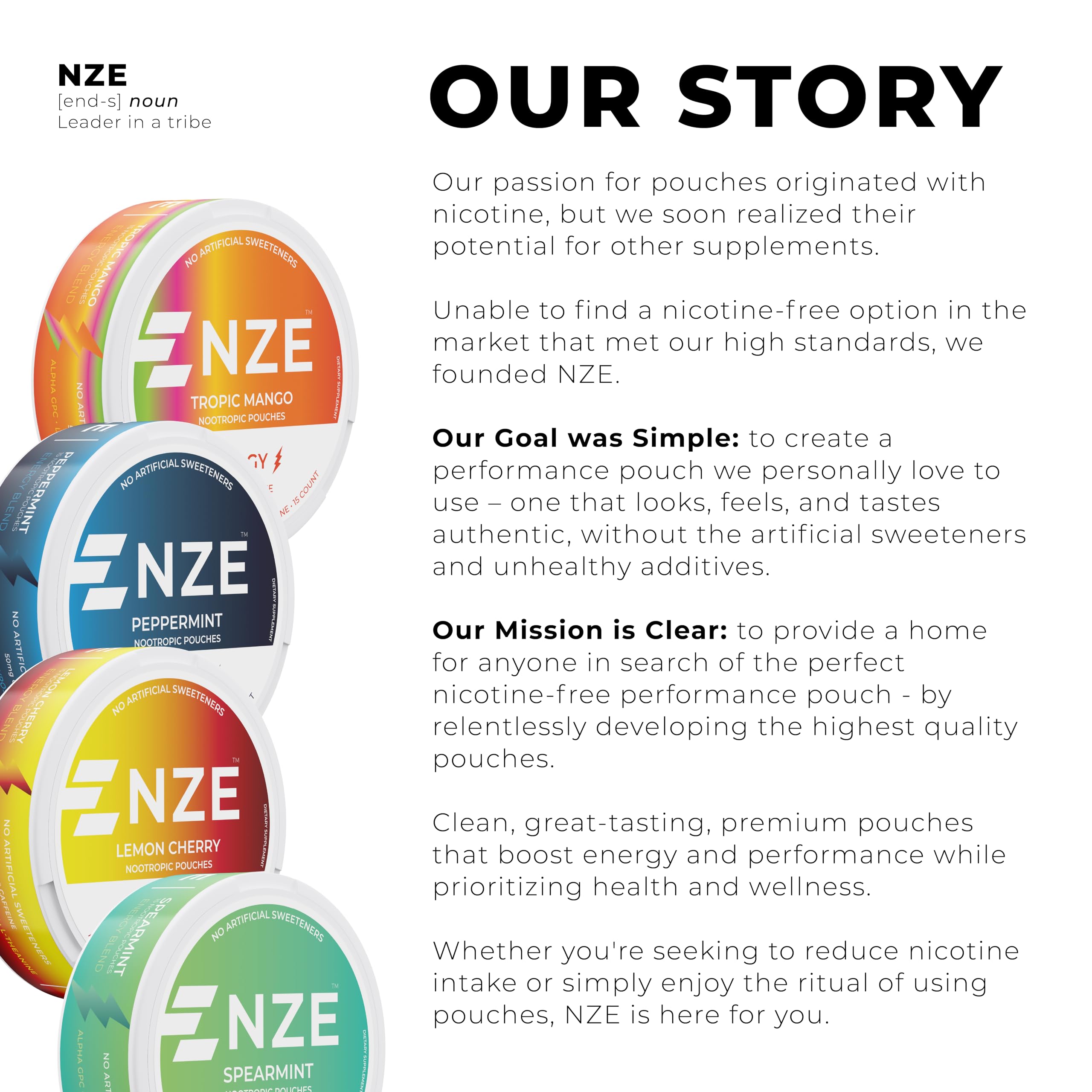NZE Caffeine Nootropic Pouches Cinnamon bundle shows five-pack value.