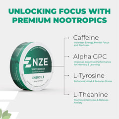 NZE label highlights 50mg caffeine and sugar-free profile