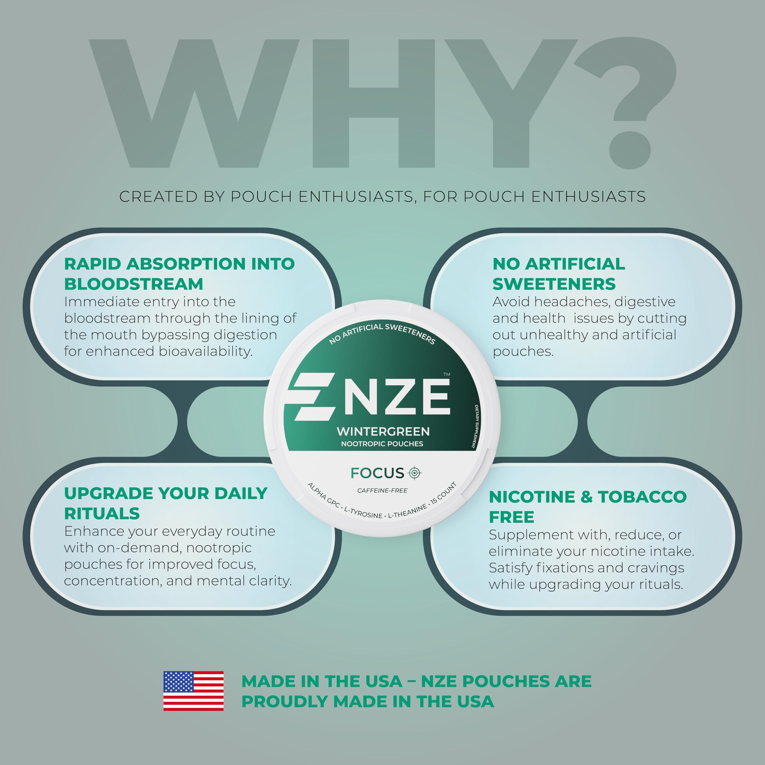 NZE natural sweeteners stevia and xylitol emphasize sugar-free formula.
