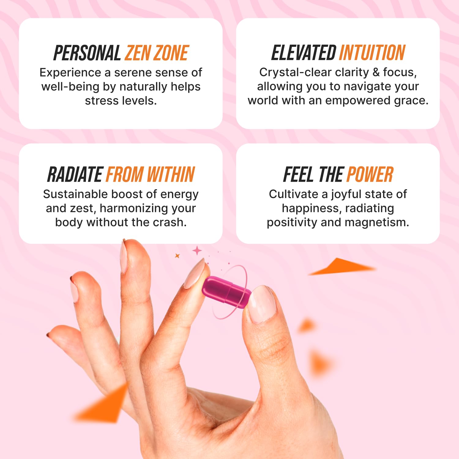 Serving outline beside bottle to simplify daily routines.