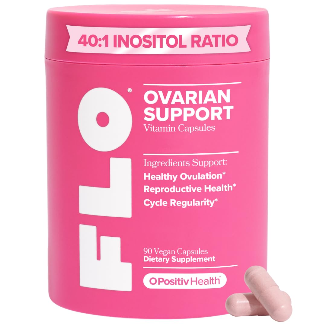 O Positiv FLO ovarian support bottle ready for daily use to support hormone balance.