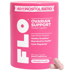 O Positiv FLO ovarian support bottle ready for daily use to support hormone balance.