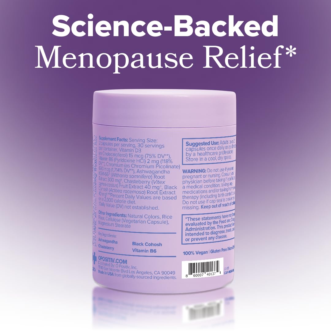 O Positiv MENO bottle in hand for portable menopause support.