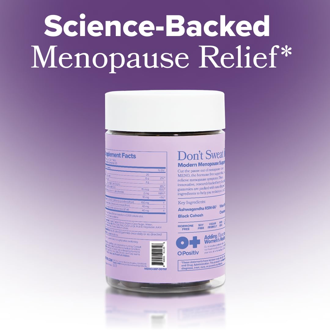 Evening use visuals suggesting calm mood support from MENO gummies.