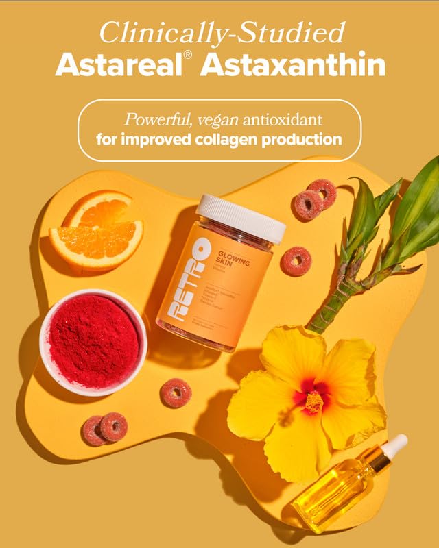 O Positiv Retro Gummy ingredients list highlights vegan antioxidants for skin support.