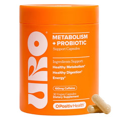 O Positiv URO Metabolism bottle demonstrates convenient daily support for metabolism and gut health.