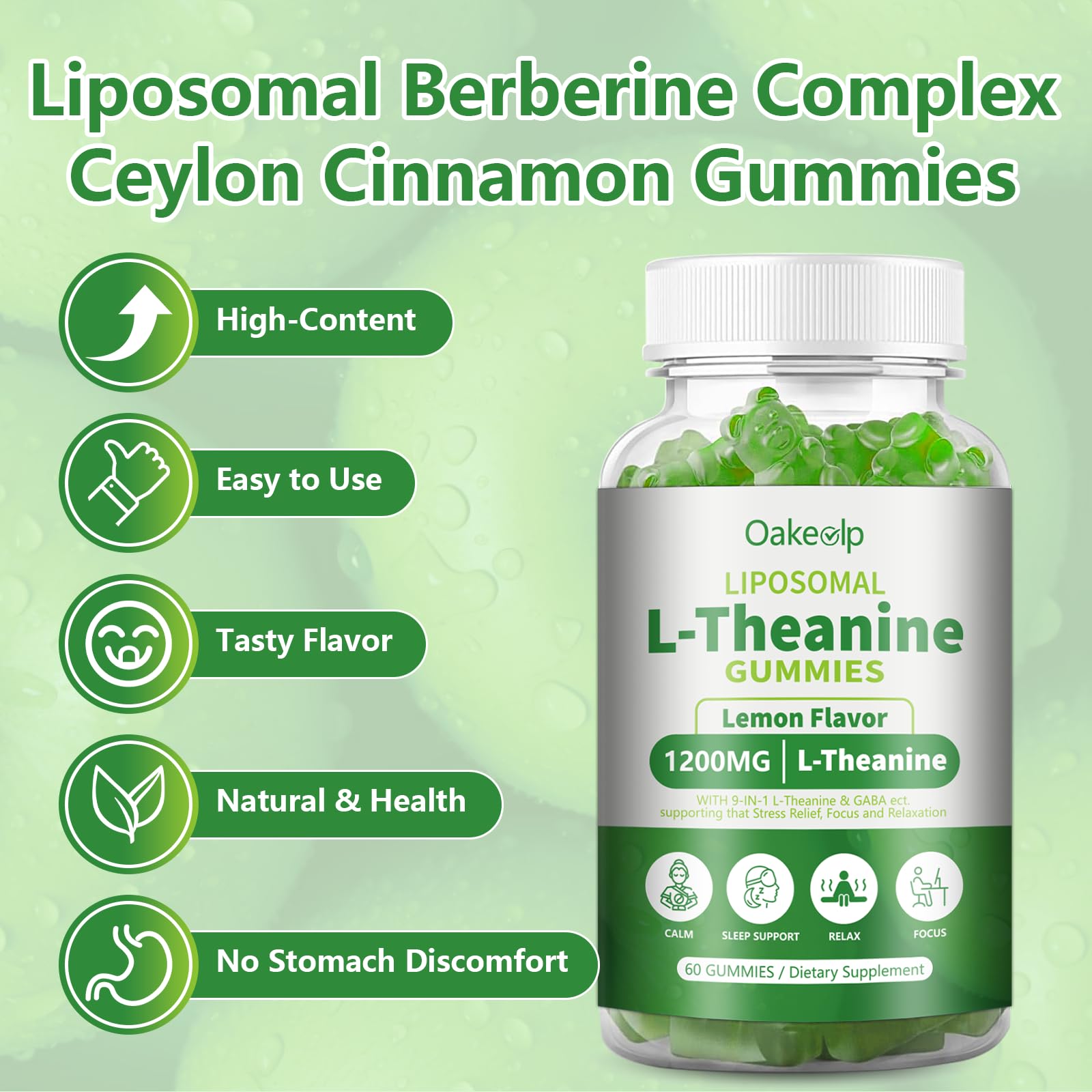 Oakevlp formula panel highlights L-Theanine and GABA blend