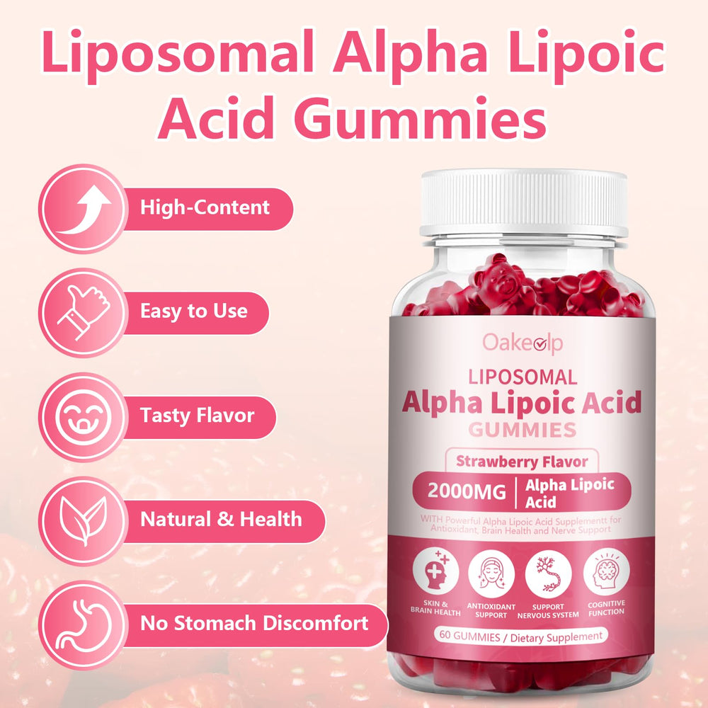 Oakevlp liposomal ALA gummies chewy texture and fruity taste
