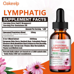 Oakevlp lymphatic drops being poured for daily routine