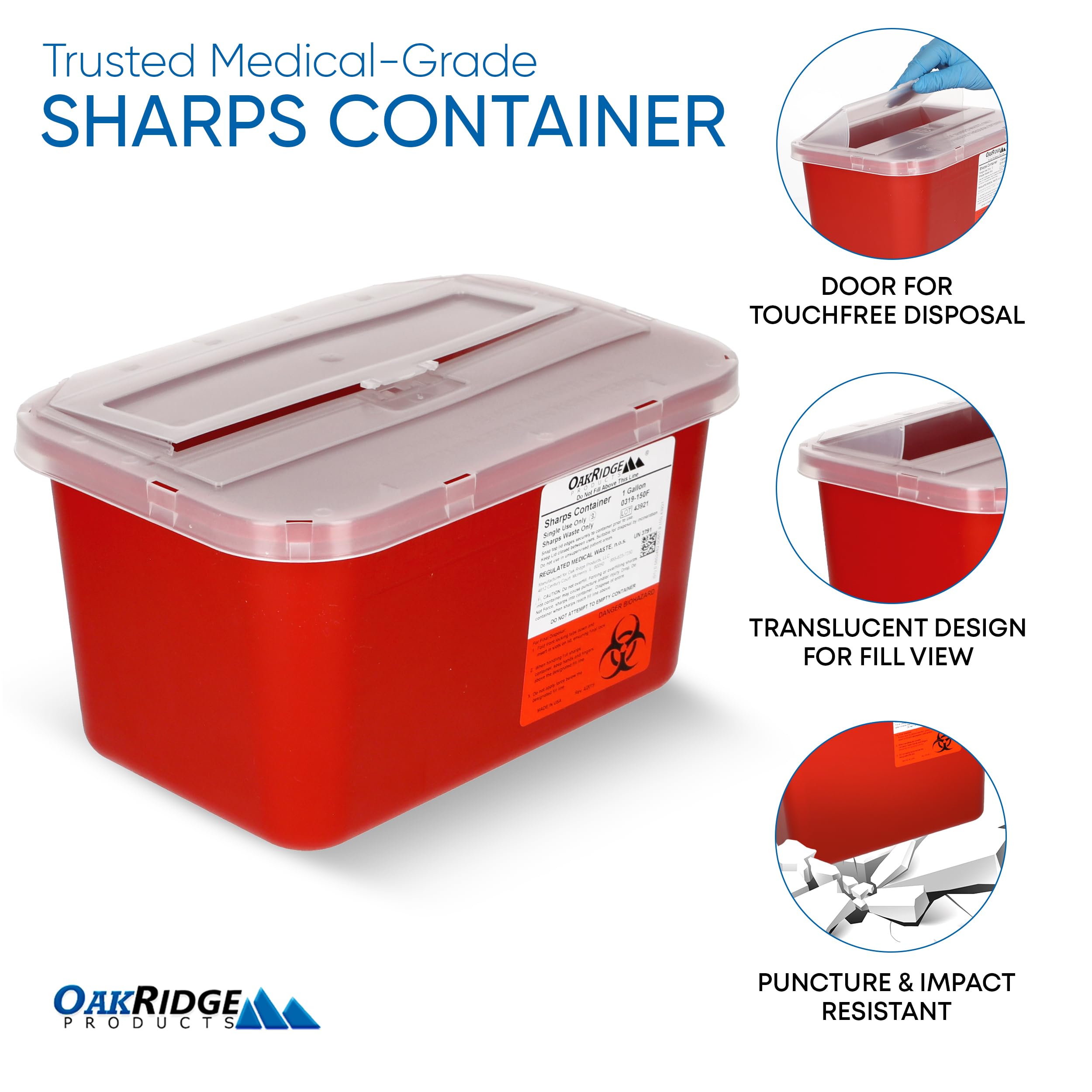 OakRidge 2-pack sharps containers for home and professional use.