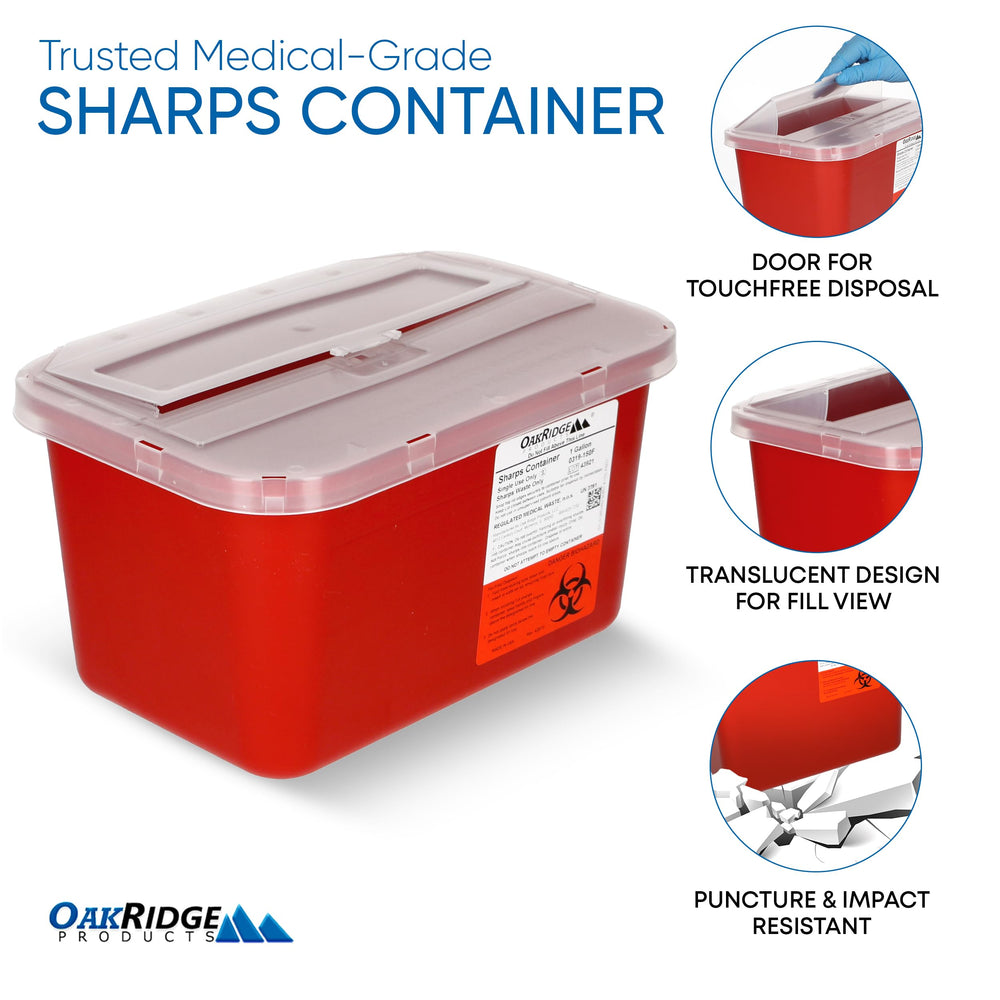 OakRidge 2-pack sharps containers for home and professional use.
