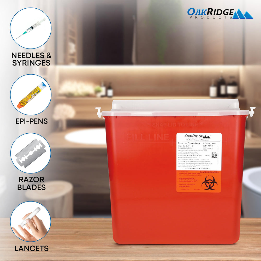 Oakridge Sharps Container CDC-certified design for compliance